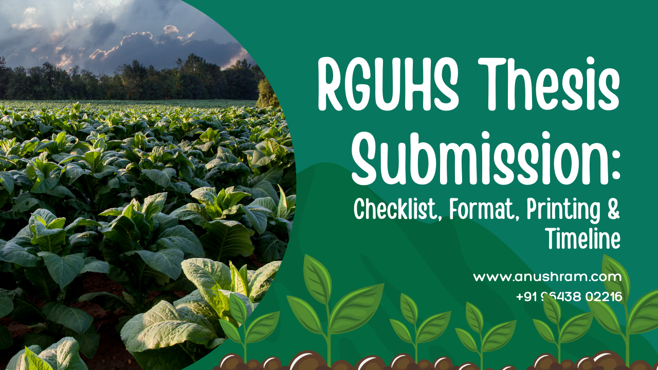 RGUHS Thesis Submission: Checklist, Format, Printing & Timeline