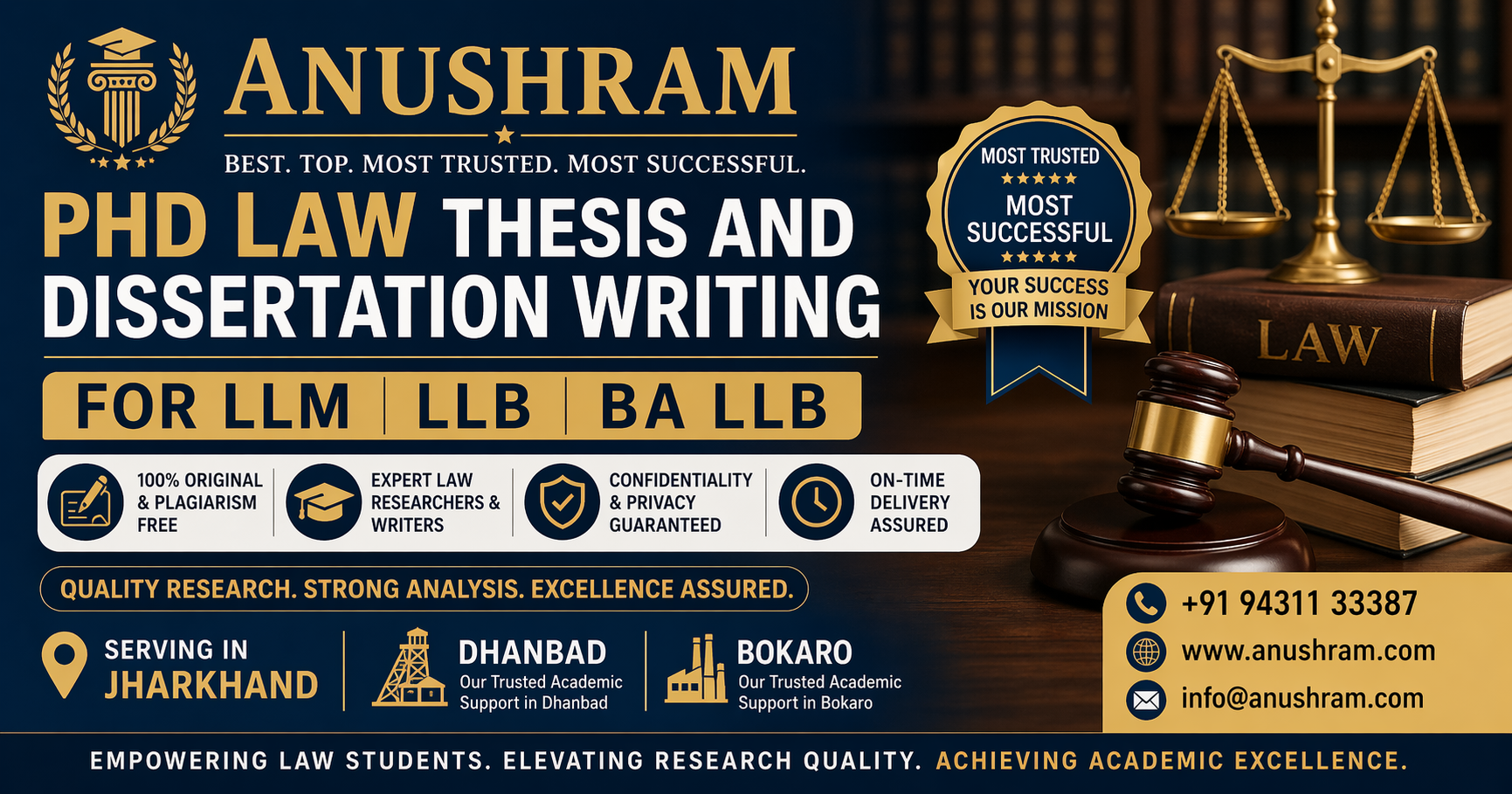 Anushram Best Top Most Trusted Most Successful PhD Law Thesis and ...